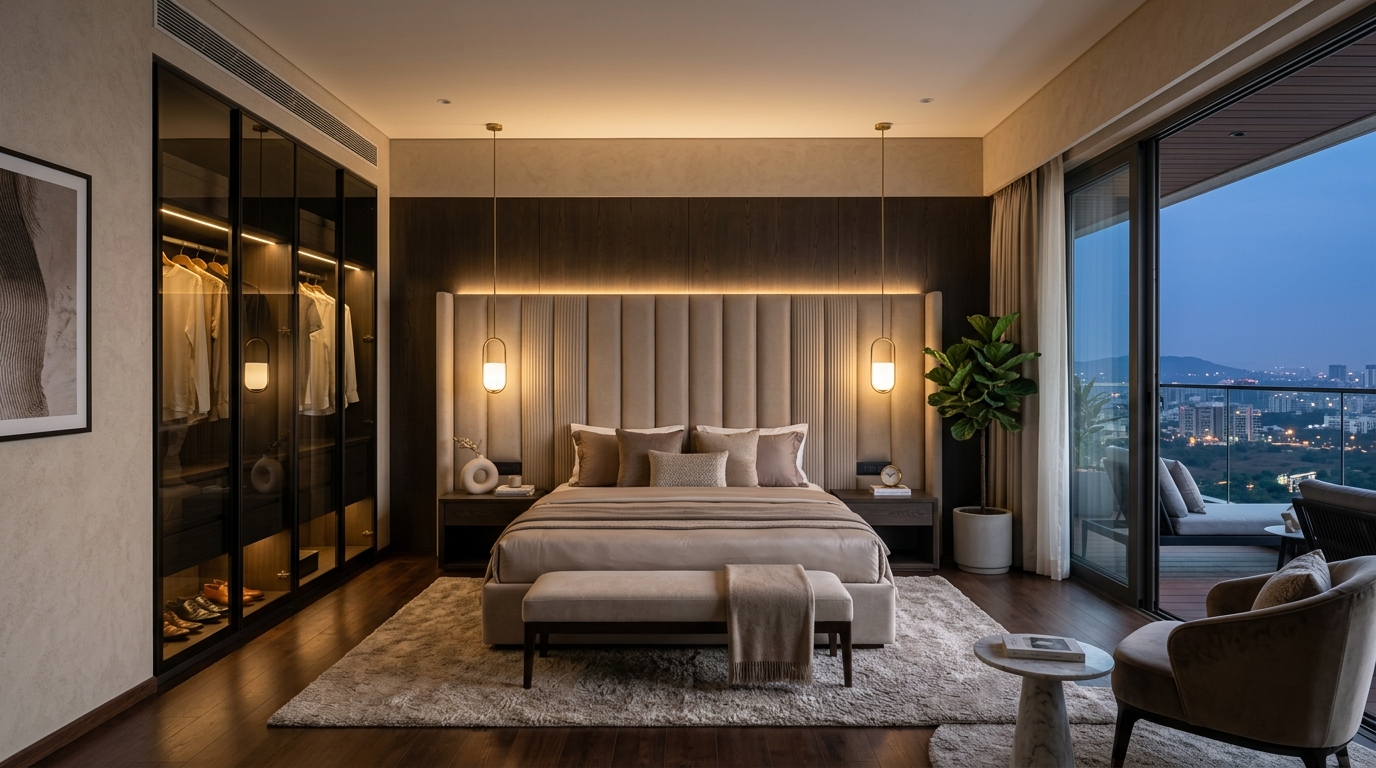 Master Bedroom Suite interior design by SK Interiors Baner