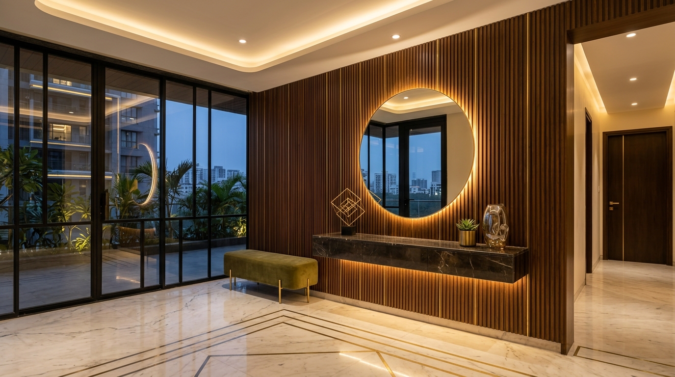 Artisanal entrance foyer design by SK Interior Designer Baner